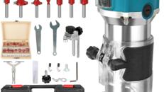 Holzfräse Oberfräse Electric Fräsmaschine Kantenfräse Handpalmenfräse mit Koffer 800 W 330000 R/min