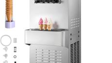 Eiscrememaschine freistehend Softeismaschine 2 x 6 L 20-28 L/h Speiseeisbereiter Eismaschine 2200 W