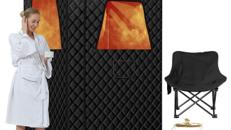 Dampfsauna mobil für Zuhause mit 3L/1500W Dampferzeuger 9 Wärmestufen inkl. Fernbedienung Klappstuhl