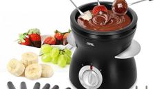 Schokofondue Schokoladenfondue elektrisch 500 ml 8 Spieße 2 Temperaturstufen Schmelzen Warmhalten