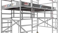 Arbeitsplattform 4 m Arbeitsbühne 5,7 m² Fläche Arbeitshöhe faltbares Raumgerüst Rollbock Alu Gerüst