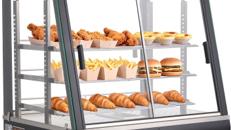 Warmhaltevitrine 100 L Wärmetheke 3-stöckig 1200 W Warmhaltetheke 30–85 °C Speisenwärmer LED