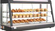 Wärmetheke 180 L 3-stöckig Warmhaltevitrine 1600 W Warmhaltetheke 30–85 °C Speisenwärmer LED