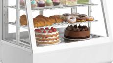 Kühlvitrine 100 L kompakte Kühltheke Tortenvitrine mit LED-Beleuchtung digitale Temperaturregelung