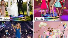 Foto-Drehteller 360°-Fotokabine mit holografischem Display KI-Sprach-App-Fernbedienung automatisch