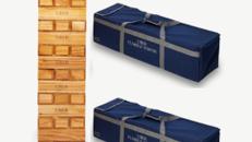 Riesen Yenga 250 Wackelturm XXL bis 250 cm Hartholz Stapelturmspiel 100% Indien Öko Jumbo schult Mot