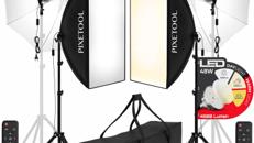 Fotostudio Set Studiolicht Fotolicht Studiobeleuchtung Fotobeleuchtung 48 Watt 2 Softbox 70 x 50 cm