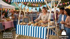 Marktstand Imbisswagen faltbarer Verkaufsstand 150 x 200 cm Kaffeebar UPF50+ Verdeck