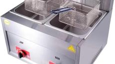 Gas Fritteuse 20 L = 2 x 10 L kommerziell Edelstahl Fritteuse Frittierkorb Deckel Privat Gewerbe