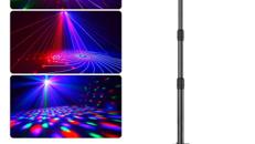 Partylicht 6-in-1 Discolicht mit 61 Zoll Stativ & RGB UV & Strobe