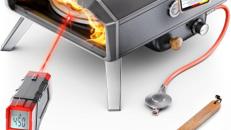 Pizzaofen Gas 6,2kW Outdoor 450°C Gas Pizza Ofen Outdoor Pizzastein Drehteller Pizzaschaufel Tasche