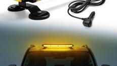 LED Warnbalken 67 cm Rundumleuchte 54 LEDs 7 Blitzmodi 12/24 V Magnethalterung
