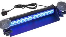LED Blaulicht Warnleuchte Blinklicht Warnblinklicht Frontblitzer 12 LED Blau 35,6 cm Frontscheibe
