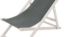 Liegestuhl Strandstuhl Sonnenliege Strandliege klappbar 3-Fach verstellbar Holz Anthrazit
