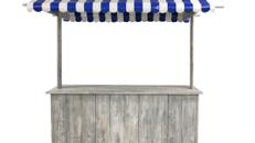 Buffet-Marktstand blau – Bartheke, Mobile Bar, Ausschanktheke, Eventtheke