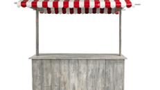 Buffet-Marktstand rot – Bartheke, Mobile Bar, Ausschanktheke, Eventtheke