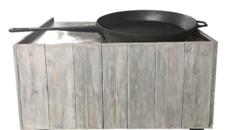 Riesenpfanne Ø 90 cm Gas – Bartheke, Mobile Bar, Ausschanktheke, Eventtheke, Cateringzubehör
