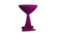 Wurfhusse mit Schleife aubergine – Stehtisch, Bistrotisch, Hochtisch, Partytisch, Miettisch