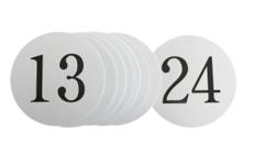 Tischnummern Set 13-24 – Miettisch, Eventtisch, Veranstaltungstisch, Partytisch, Tischzubehör