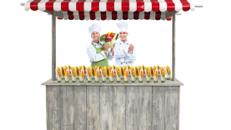 Obst- und Gemüsestand – Bartheke, Mobile Bar, Ausschanktheke, Eventtheke