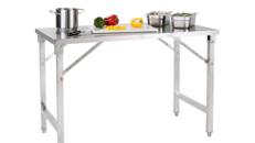 Arbeitstisch Edelstahl B 0,7m – Miettisch, Eventtisch, Veranstaltungstisch, Partytisch, Bartheke