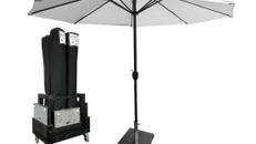 4x Sonnenschirmset  weiß – Marktschirm, Großschirm, Terrassenschirm, Schattenspender, Sonnenschirme