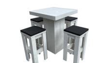 Woodlounge Stehtischset V2 4P. – Stehtisch, Bistrotisch, Hochtisch, Partytisch, Miettisch