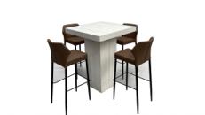 Woodlounge Stehtischset Cognac 4P. – Stehtisch, Bistrotisch, Hochtisch, Partytisch, Miettisch