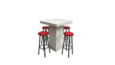 Woodlounge Stehtischset Rot 4P. – Stehtisch, Bistrotisch, Hochtisch, Partytisch, Miettisch