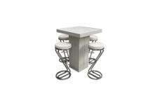 Woodlounge Stehtischset Z-weiß 4P. – Stehtisch, Bistrotisch, Hochtisch, Partytisch, Miettisch