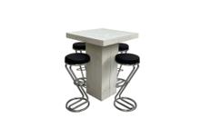Woodlounge Stehtischset Z-schwarz 4P. – Stehtisch, Bistrotisch, Hochtisch, Partytisch, Miettisch
