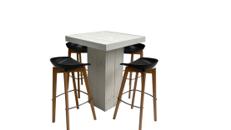Woodlounge Stehtischset Keeve schwarz flach 4P. – Stehtisch, Bistrotisch, Hochtisch, Partytisch