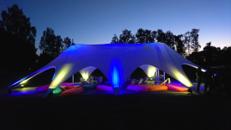 Sternzelt 3-Mast 21,70 x 12,60 Meter mit Boden – Veranstaltungszelt, Festzelt, Eventzelt