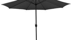 Sonnenschirm 4 m  grau – Marktschirm, Großschirm, Terrassenschirm, Schattenspender