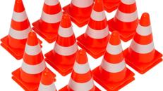 Verkehrshütchen Markierungskegel Pylonen Begrenzungsmarkierung Verkehrsführung 23 cm orange & weiß