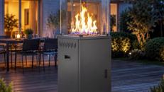 Gasheizstrahler Heizstrahler Terrasse offene Flamme Gas 13 kW Terrassenheizer attraktiver Blickfang