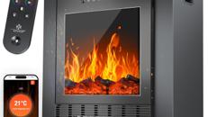 LED Standkamin Elektrokamin Terrassenheizung Heizstrahler Heizlüfter Flammensimulation Fernbedienung