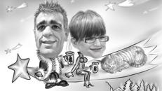Schnellzeichner Karikaturist für Weihnachtsfeier, Messe, Schulung, Geburtstag, Shop-Event