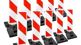 Warnbake 10 x Leitbaken-Set Leitbake Sicherheitsbake rechts-/linksweisend 2-seitig