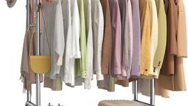 Schwerlast-Garderobenständer Kleiderständer Garderobenständer Rollen 2 ausziehbare Kleiderstangen