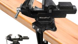 Tischschraubstock Schraubstock mit Schraubzwinge 360° drehbar Schnellverstellung 8,4 cm metallisch