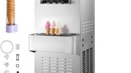 Eiscrememaschine freistehend Softeismaschine 2 x 6 L 20-28 L/h Speiseeisbereiter Eismaschine 2200 W