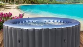 Spa Whirlpool aufblasbar 4 Personen 180 x 70 cm In- Outdoor Pool 40°C ganzjährig 118 Massagedüsen