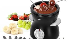 Schokofondue Schokoladenfondue elektrisch 500 ml 8 Spieße 2 Temperaturstufen Schmelzen Warmhalten