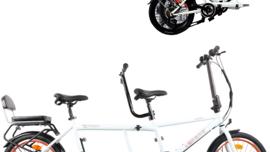 Tandem Beach Cruiser Fahrrad Erwachsene faltbares Tandem Dreisitzer 7 Gang Maximale Belastung 300 kg