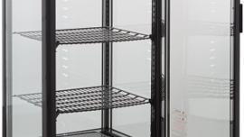 Gastro Kühlvitrine 235 Liter Buffet Vitrine +2 °C bis +6 °C LED schwarz Kühltheke Glastür & Umluft