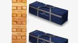 Riesen Yenga 250 Wackelturm XXL bis 250 cm Hartholz Stapelturmspiel 100% Indien Öko Jumbo schult Mot