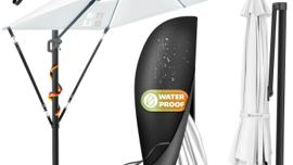 Sonnenschirm LED Beleuchtung Ampelschirm Marktschirm 300 x 300 cm inkl. Abdeckung + Windsicherung