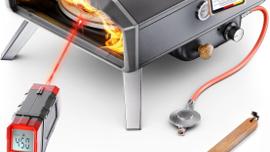 Pizzaofen Gas 6,2kW Outdoor 450°C Gas Pizza Ofen Outdoor Pizzastein Drehteller Pizzaschaufel Tasche