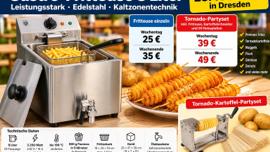 Gastro-Fritteuse 8 Liter mieten Dresden – 3.250 Watt – Tornadokartoffel-Partyset